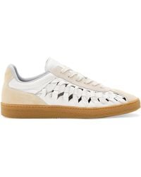 AllSaints - Leather-Suede Woven Thelma Sneakers - Lyst