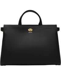 Burberry - Medium Leather Cotswolds Check Tote Bag - Lyst