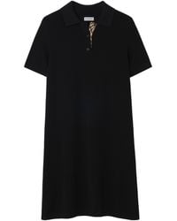 Burberry - Cotton Check-Taping Polo Shirt Mini Dress - Lyst