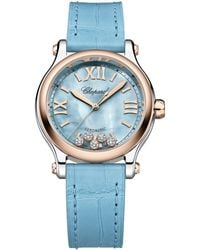 Chopard - Lucent Steel And Diamond Happy Sport Watch - Lyst