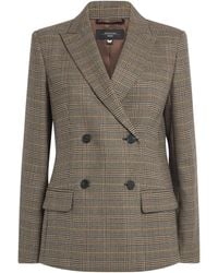 Weekend by Maxmara - Wool Check Double-Breasted Blazer - Lyst