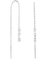 Astrid & Miyu - Rhodium-Plated And Crystal Drop Earrings - Lyst