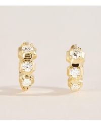 Jade Trau - Mini And Diamond Sophisticate Huggie Earrings - Lyst
