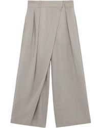 Loewe - Wool Wrap Wide-Leg Trousers - Lyst