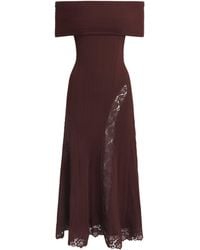 Self-Portrait Sequin Textured Knitted Midi Dress in Brown | Lyst UK Self-Portrait Sequin Textured Knitted Midi Dress in Brown | Lyst UK