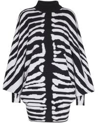 Balmain - Wool-Cashmere Intarsia Mini Dress - Lyst