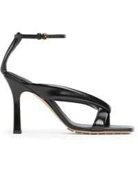 Bottega Veneta - Riva Padded Glossed-Leather Sandals - Lyst