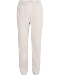 PAIGE - Stretch-Cotton-Linen Herringbone Eberton Trousers - Lyst