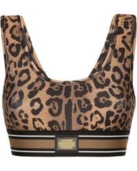 Dolce & Gabbana - Leopard Print Crop Top - Lyst