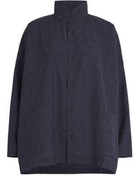 Eskandar - Wool-Linen Double Stand-Collar Shirt Jacket - Lyst