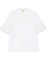 Valentino - Cotton Organza-Cuff Shirt - Lyst