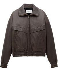 Saint Laurent - Leather Bomber Jacket - Lyst