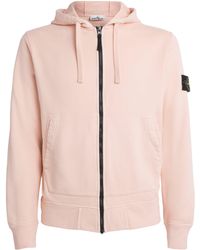 Stone Island - Organic Cotton Zip-Up Hoodie - Lyst