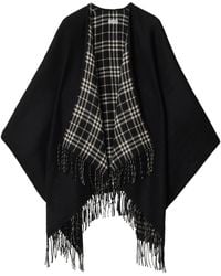 Burberry - Wool Reversible Check Cape - Lyst