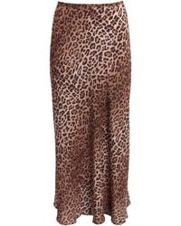 RIXO London - Silk Leopard Kelly Midi Skirt - Lyst