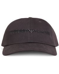 Emporio Armani - Cotton Logo Baseball Cap - Lyst