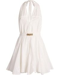 Maje - Cotton Embroidered Mini Dress - Lyst