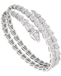 BVLGARI - Medium White Gold And Diamond Serpenti Viper Bracelet - Lyst