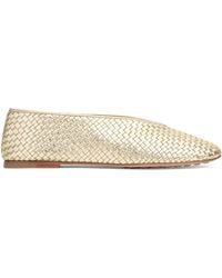 Bottega Veneta - Metallic Leather Rosa Ballet Flats - Lyst