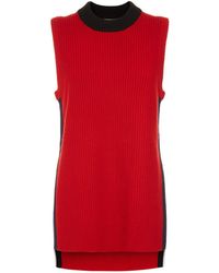 Burberry Cable Knit Sweater Vest - Red