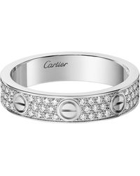 Cartier - And Diamond Pavé Love Ring - Lyst
