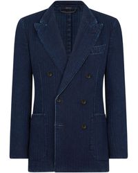 Tom Ford - Double-Breasted Denim Blazer - Lyst