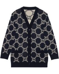 Gucci - Reversible GG Wool Jacquard Cardigan - Lyst