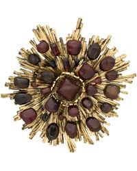 Saint Laurent - Sunburst Brooch - Lyst
