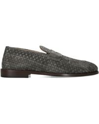 Brunello Cucinelli - Suede Woven Loafers - Lyst