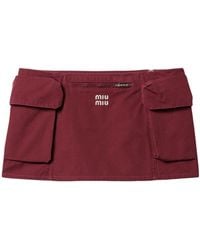 Miu Miu - Cotton Poplin Mini Skirt - Lyst