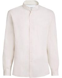 Brunello Cucinelli - Linen Mandarin Collar Shirt - Lyst