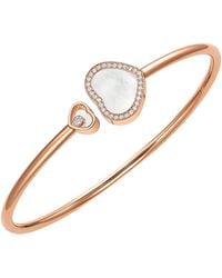 Chopard - Diamond And Mother-Of-Pearl Happy Hearts Bangle - Lyst