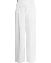 Dolce & Gabbana - Linen-Silk Wide-Leg Trousers - Lyst