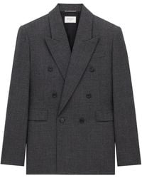 Saint Laurent - Wool Double-Breasted Jacket - Lyst