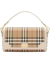 Burberry - Check Note Top-Handle Bag - Lyst
