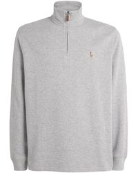 Polo Ralph Lauren - Cotton Logo Quarter-Zip Sweater - Lyst