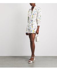 Alice + Olivia Loryn Embroidered Shirt Dress in White | Lyst
