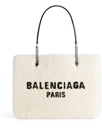 Balenciaga - Medium Shearling Duty Free Tote Bag - Lyst