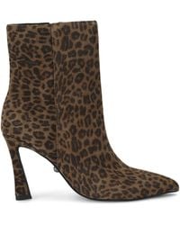 Kurt Geiger - Suede Leopard Print Annabel Ankle Boots - Lyst