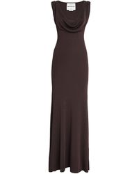 Roland Mouret - Knitted Draped Maxi Dress - Lyst