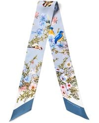 Aspinal of London - Silk Edwardian Garden Skinny Scarf - Lyst