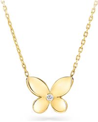 Graff - Mini Yellow Gold And Diamond Butterfly Necklace - Lyst