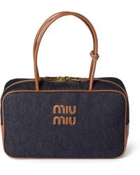 Miu Miu - Denim Beau Top-Handle Bag - Lyst