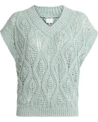 Eleventy - Cotton-Blend V-Neck Sweater - Lyst
