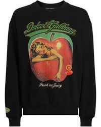Dolce & Gabbana - Cotton Apple Graphic Sweatshirt - Lyst