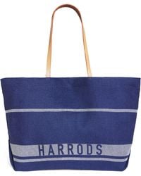 Harrods - Jute Stripe Shopper Bag - Lyst