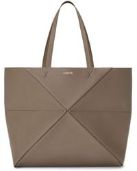 Loewe - Large Leather Puzzle Fold Tote Bag - Lyst
