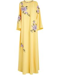 Carolina Herrera - Embellished Floral Kaftan Gown - Lyst