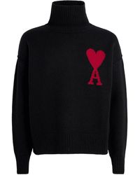 Ami Paris - Virgin Wool Ami De Coeur Rollneck Sweater - Lyst