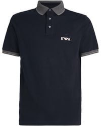 Emporio Armani - Cotton Piqué Stripe-Trim Polo Shirt - Lyst